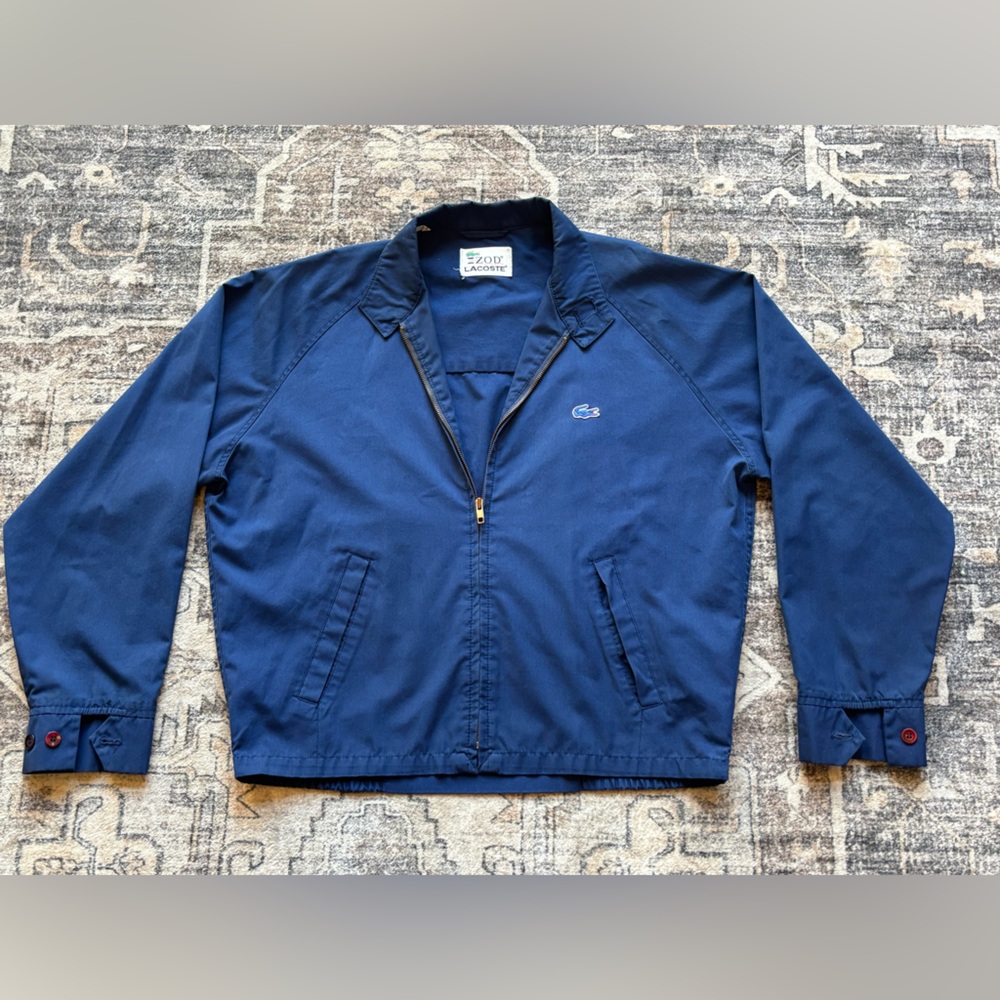 Vintage Izod Lacoste Navy Full Zip Men’s‎ Jacket Size M/L (See Measurements)